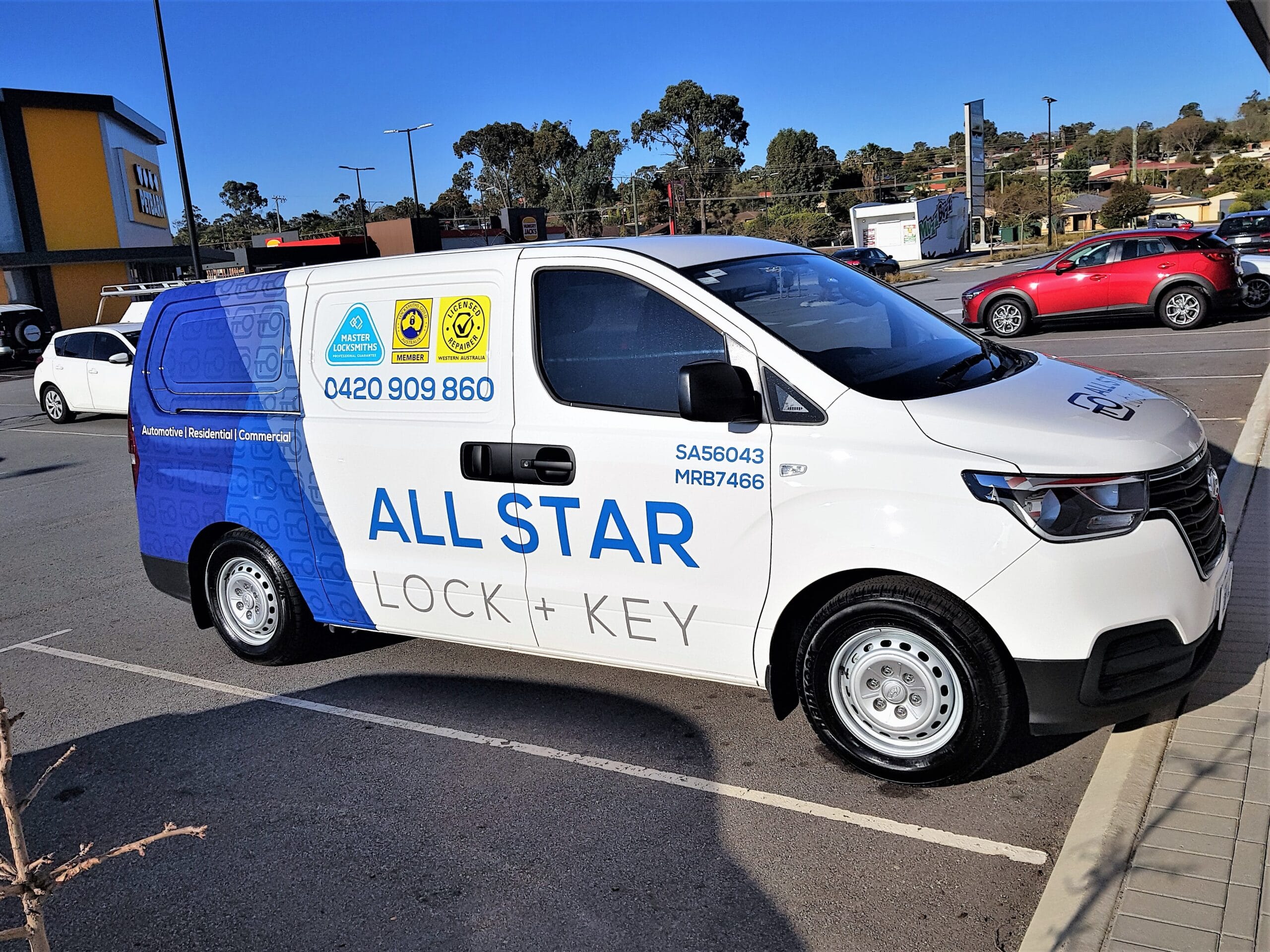All Star Lock & Key branded van servicing Baldivis